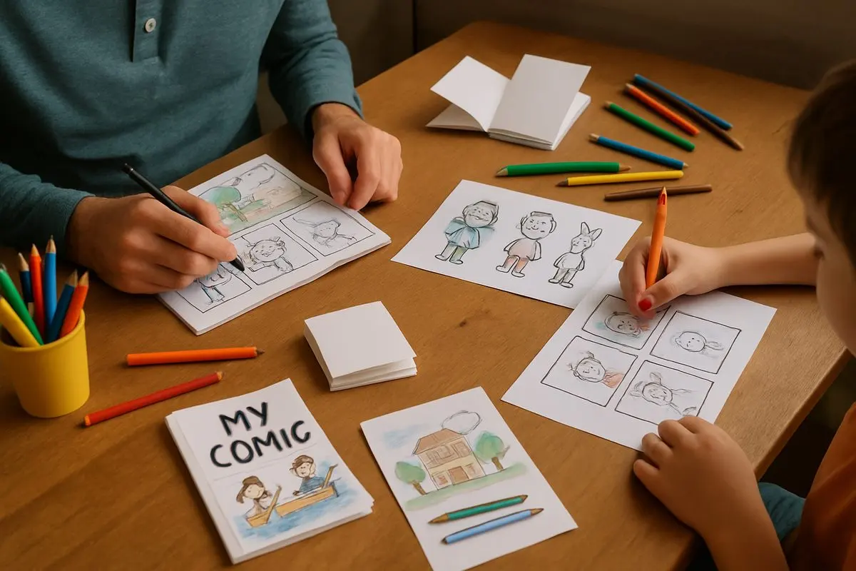 Créer une bande dessinée enfant : photo d'illustration