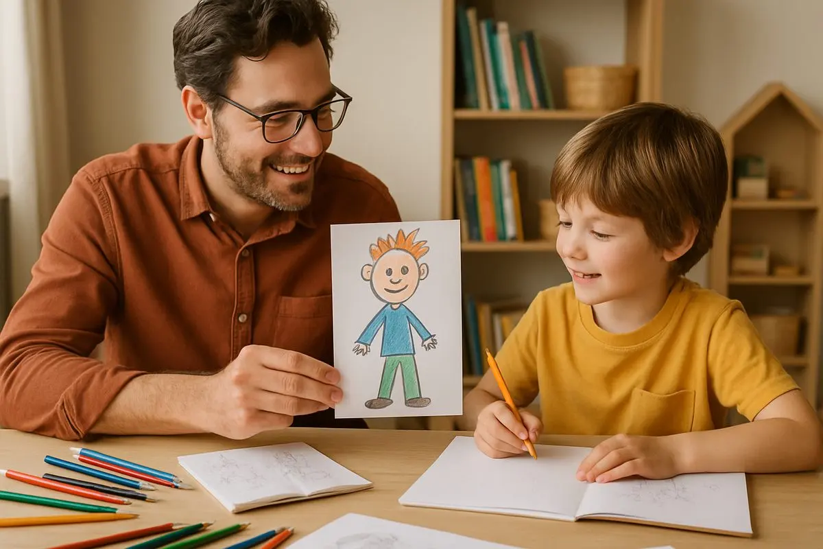 Inventer un personnage avec un enfant : photo d'illustration